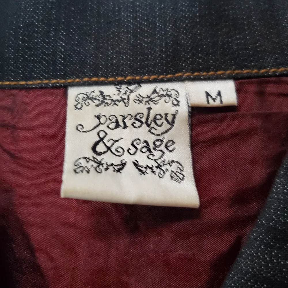 Parsley & Sage Floral, Beaded‎ Denim Jacket
